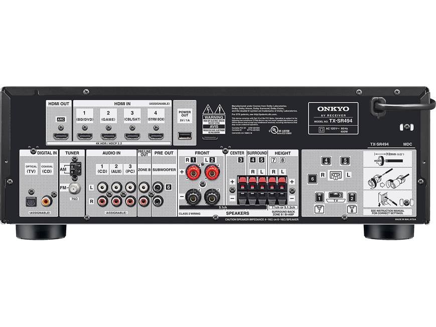 Onkyo TX-SR494 7.2-channel home theater receiver with Bluetooth