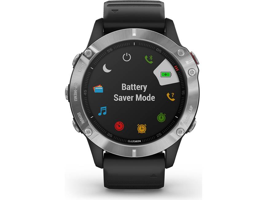 Garmin fenix 6 (Silver bezel, black band) GPS multisport training
