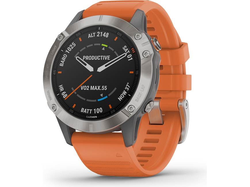 Garmin fenix 6 Sapphire (Titanium bezel, ember orange band) GPS