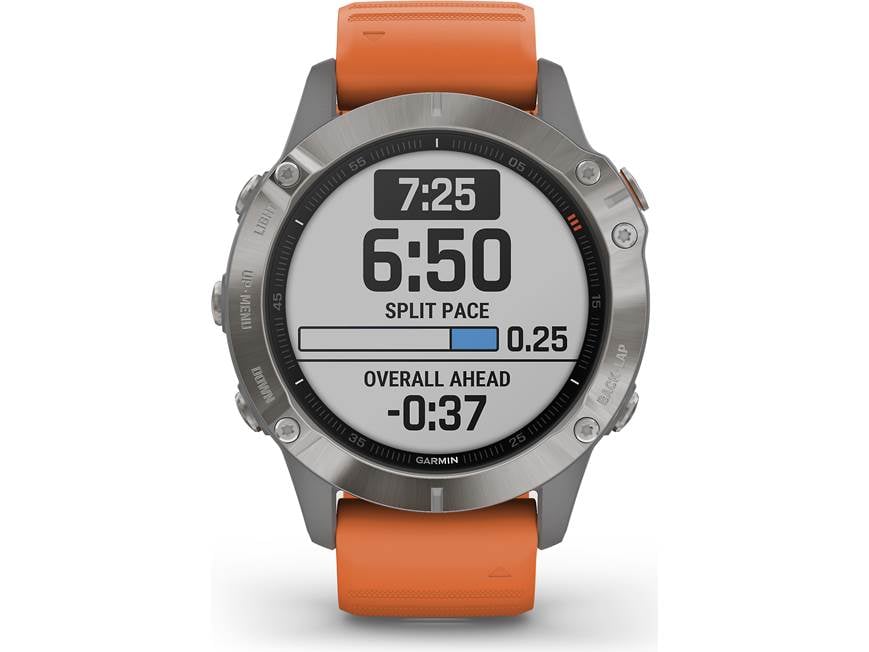 Garmin fenix 6 Sapphire (Titanium bezel, ember orange band) GPS