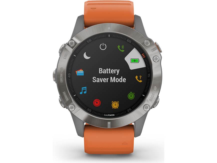 Garmin fenix 6 Sapphire (Titanium bezel, ember orange band) GPS