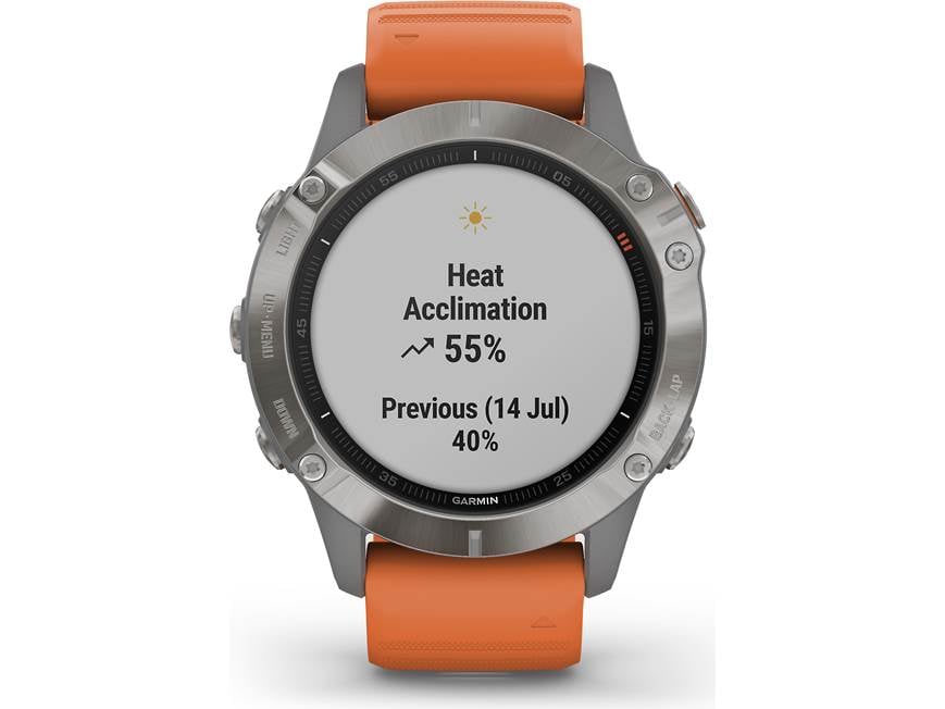 Garmin fenix 6 Sapphire (Titanium bezel, ember orange band) GPS