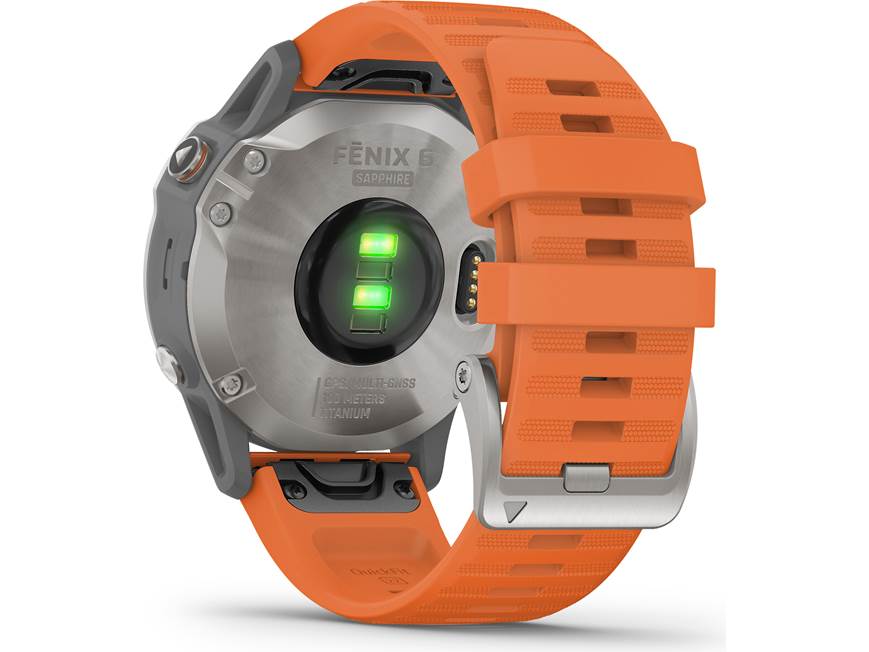 Garmin fenix 6 Sapphire (Titanium bezel, ember orange band) GPS