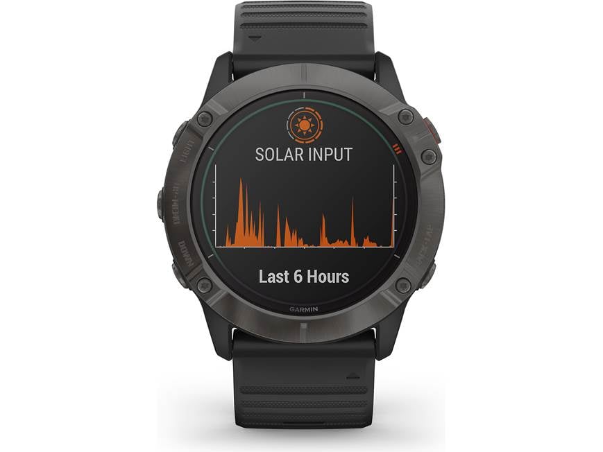 Garmin fenix 6X Pro Solar (Titanium Carbon Gray DLC bezel, black