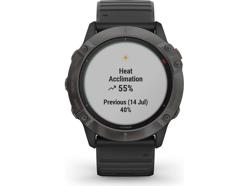 Garmin fenix 6X Pro Solar (Titanium Carbon Gray DLC bezel, black