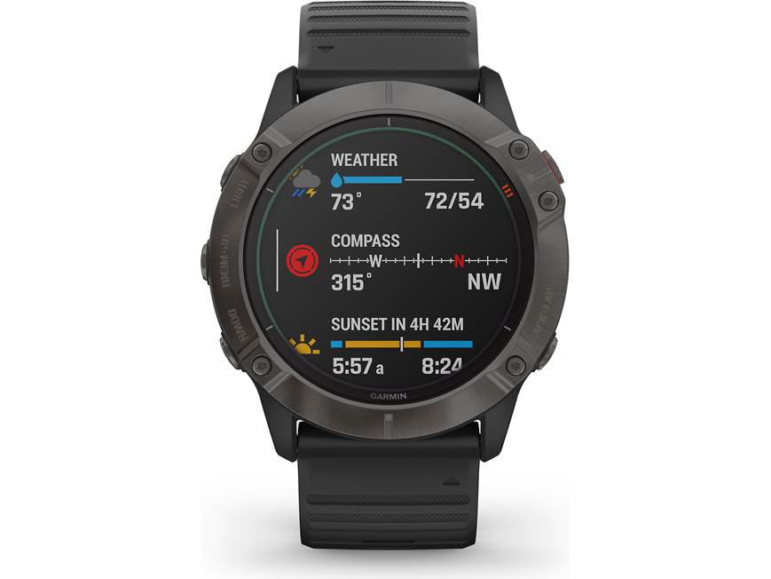 Garmin fenix 6X Pro Solar (Titanium Carbon Gray DLC bezel, black