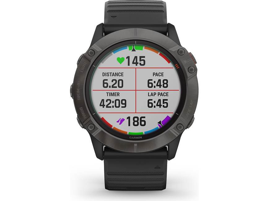 Garmin fenix 6X Pro Solar (Titanium Carbon Gray DLC bezel, black