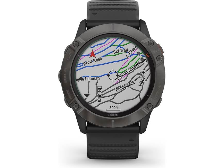 Garmin fenix 6X Pro Solar (Titanium Carbon Gray DLC bezel, black