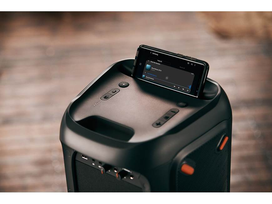 JBL PartyBox 100 Portable Bluetooth® speaker with light display at