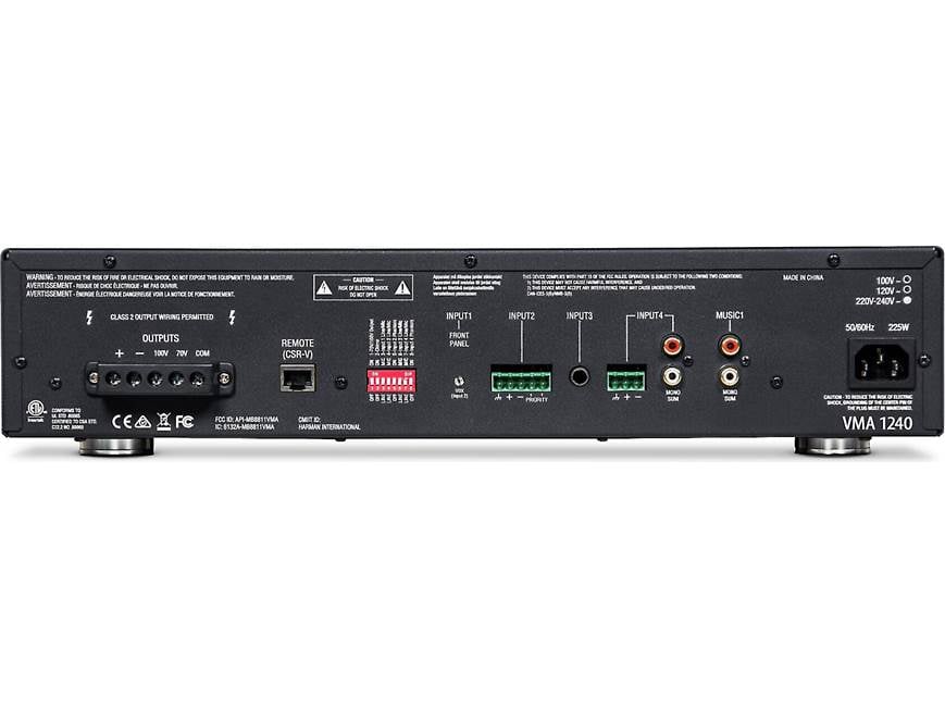 JBL VMA1240 5-input commercial mixer/amplifier — 240W x 1 at 70V