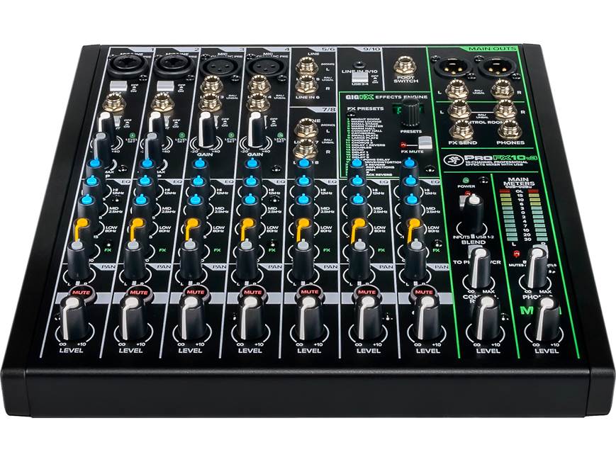 Mackie ProFX10v3 10-channel mixer — with effects, compression, and