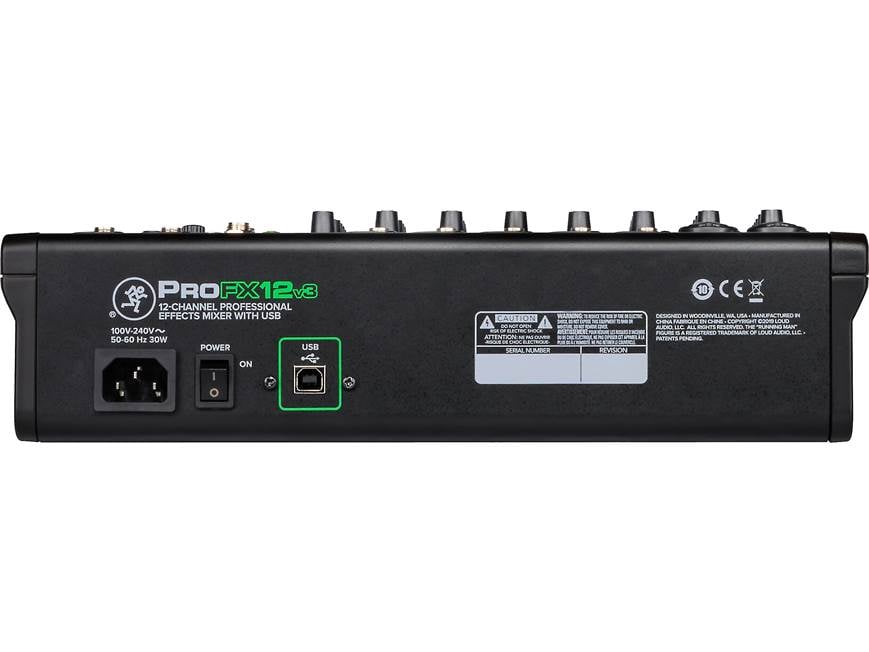 Mackie ProFX12v3 12-channel mixer — with effects, compression, and