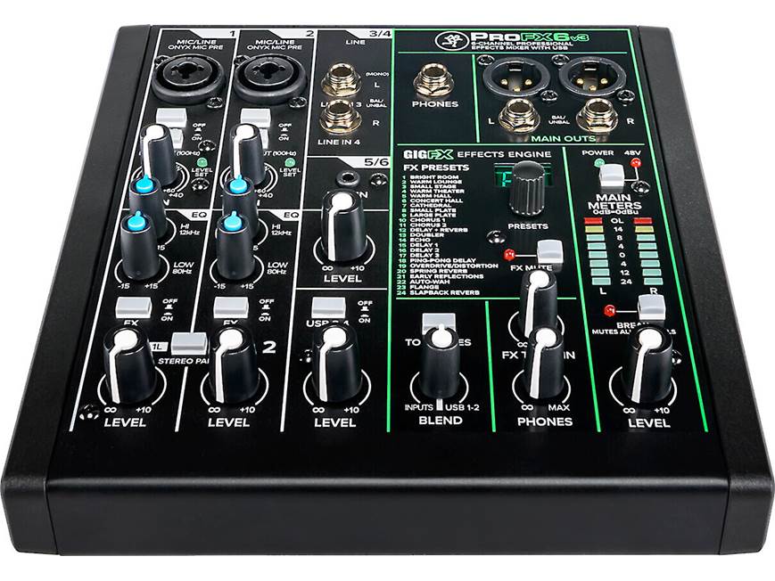 Mackie ProFX6v3 6-channel mixer — with effects and USB connection