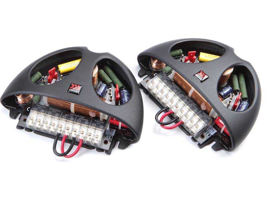 Morel MXT-380 Elate Titanium Series 3-way passive crossovers at
