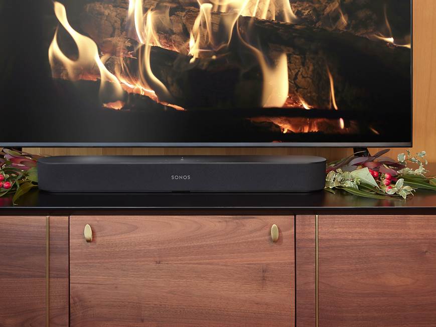 Sonos Beam (Black) TV sound bar/wireless music system with Amazon