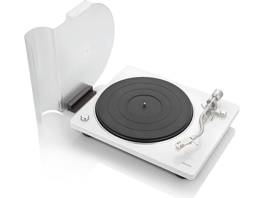 Denon DP-400 (White) Semi-automatic belt-drive turntable with pre