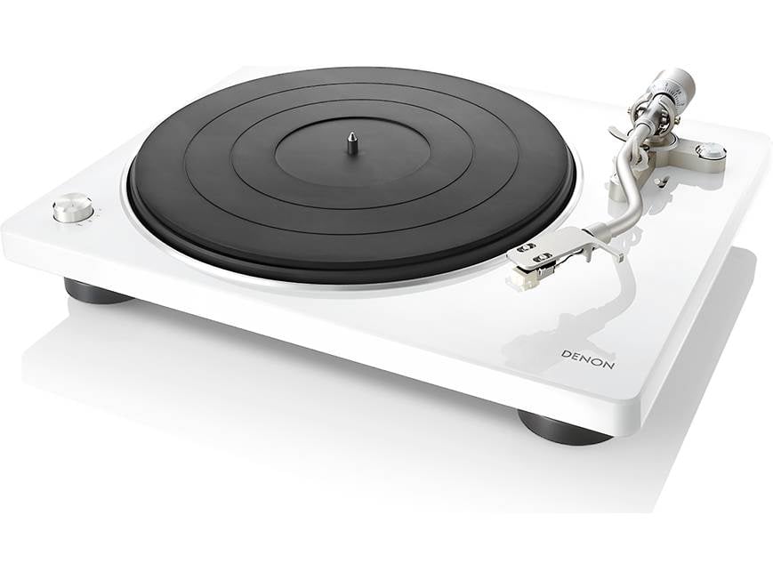 Denon DP-400 (White) Semi-automatic belt-drive turntable with pre
