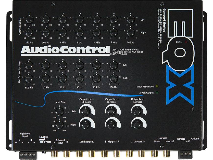 AudioControl EQX (Black) Stereo 13-band graphic equalizer with 2