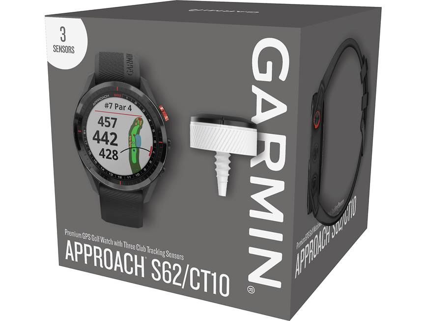 Garmin Approach® S62 Bundle (Black) Golf GPS watch and three