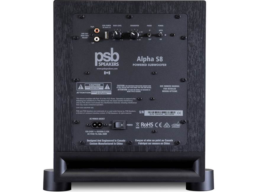 PSB Alpha S8 Compact powered subwoofer at Crutchfield