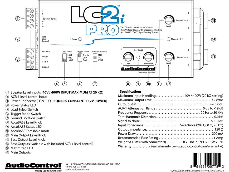 AudioControl LC2i PRO