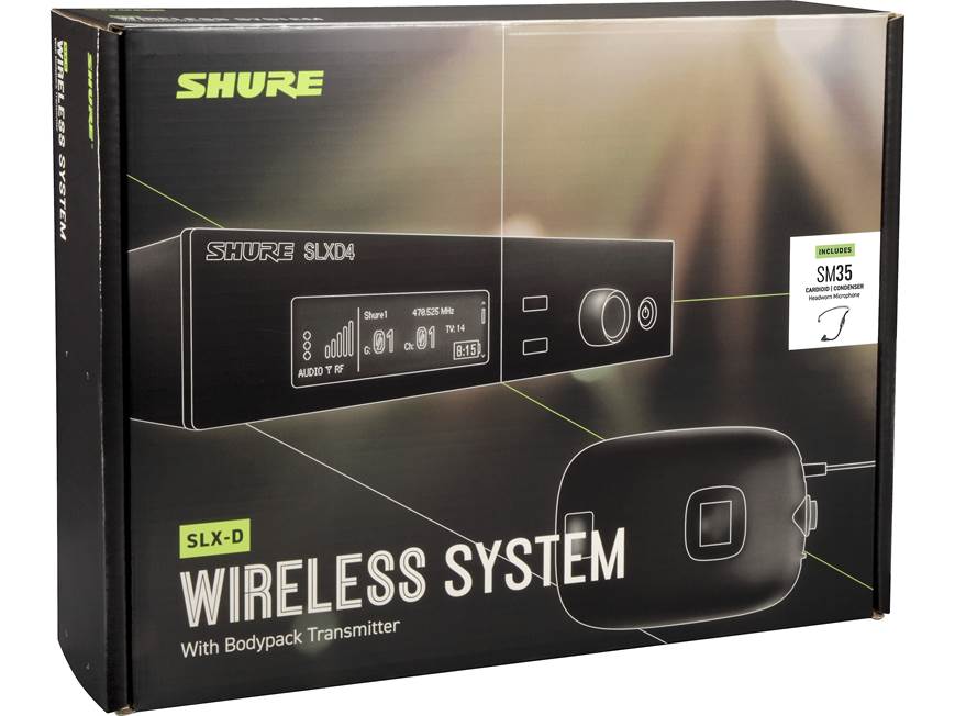 Shure Combo System with SLXD1 Bodypack, SLXD4 Receiver, and Beta 98H/C Microphone - Thumbnail 4