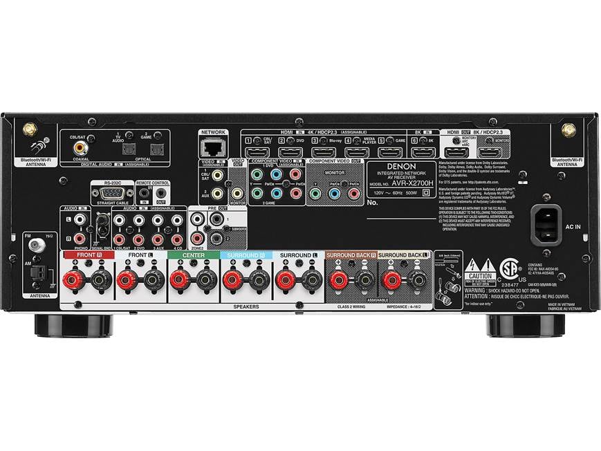 Denon AVR-X2700H 7.2-channel home theater receiver with Wi-Fi