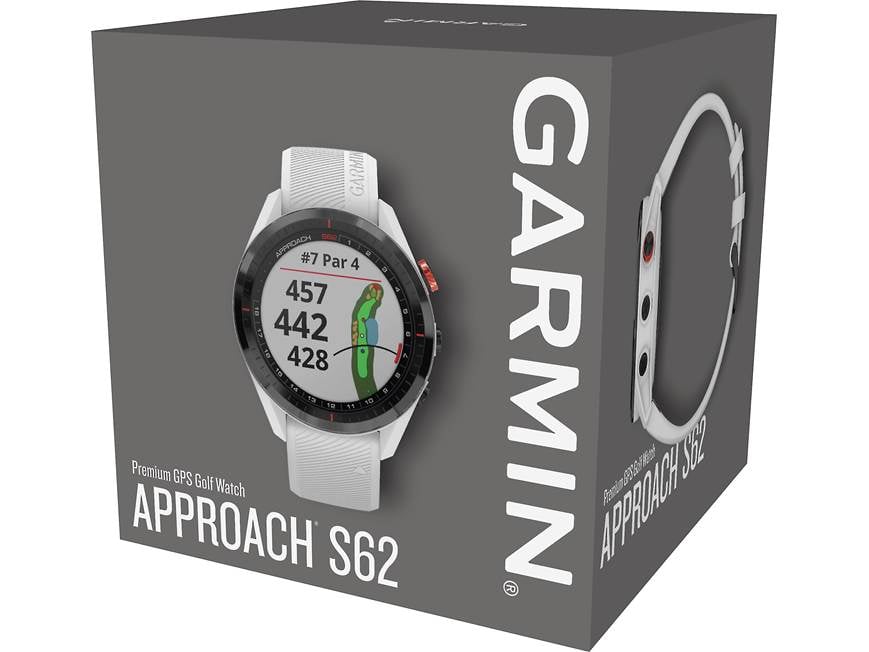 Garmin Approach® S62 (White) Golf GPS watch — covers over 41,000