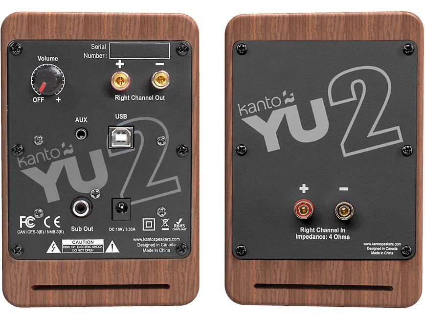 Kanto YU2 (Walnut) Powered desktop stereo speaker system (Walnut