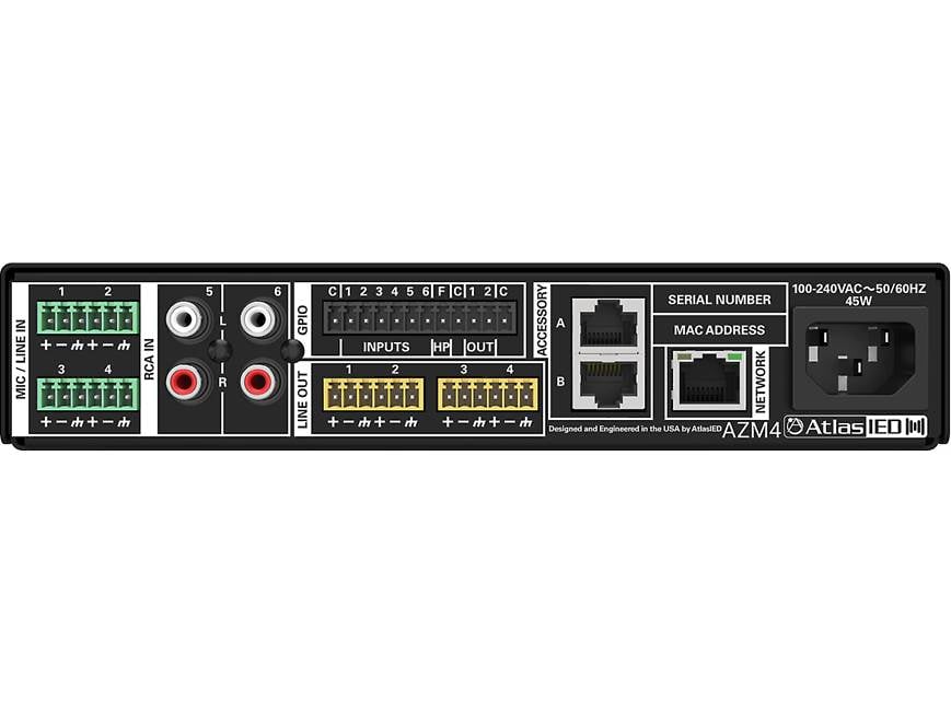 AtlasIED Atmosphere™ AZM4 6-input/4-zone commercial audio