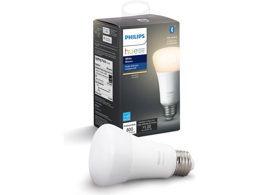 Philips Hue White A19 Bulb (800 lumens) Dimmable smart LED light
