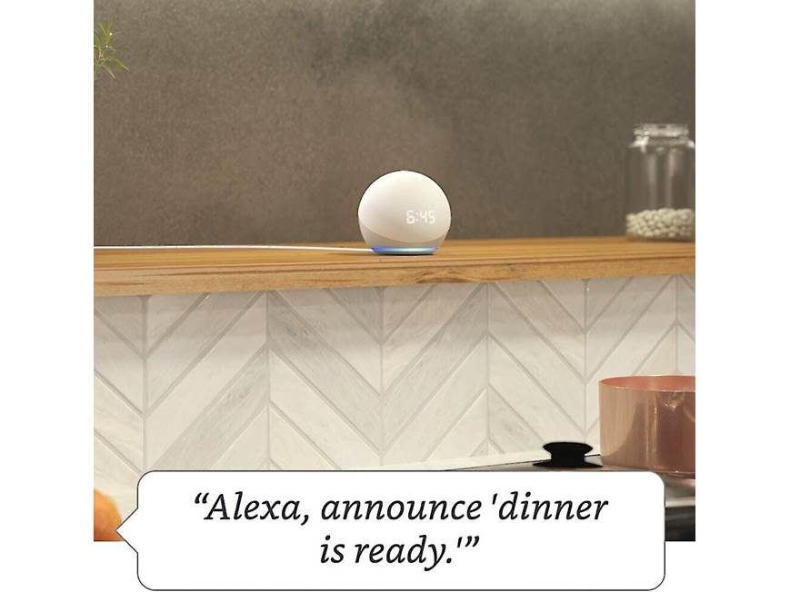 Amazon Echo Dot with Clock (4th Generation) (Glacier White