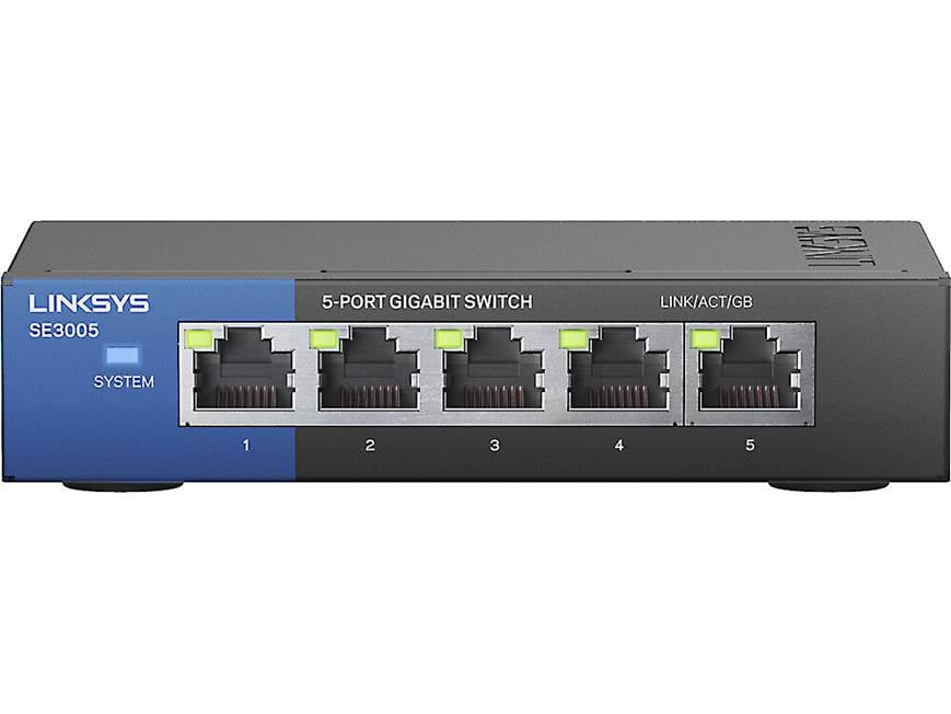 Linksys SE3005 5-port Gigabit Ethernet switch at Crutchfield