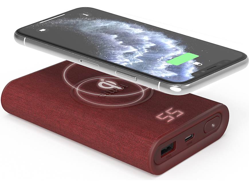 iOttie iON Wireless Go Power Bank (Ruby) Portable battery pack with Qi  charging coil and USB charging ports (Ruby) at Crutchfield