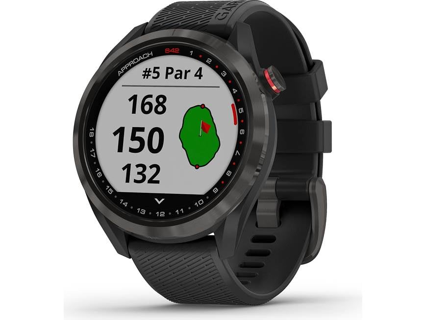 GARMIN Approach S42 ブラック Garmin Approach® S42 (Gunmetal/Black) Golf GPS watch — covers over