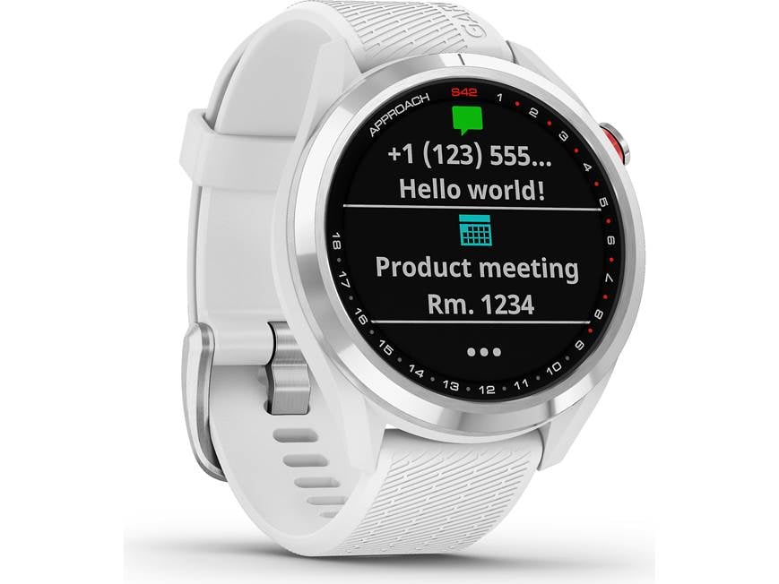 Garmin Approach® S42 (Polished Silver/White) Golf GPS watch