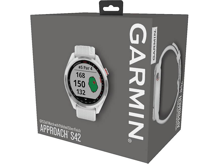Garmin Approach® S42 (Polished Silver/White) Golf GPS watch
