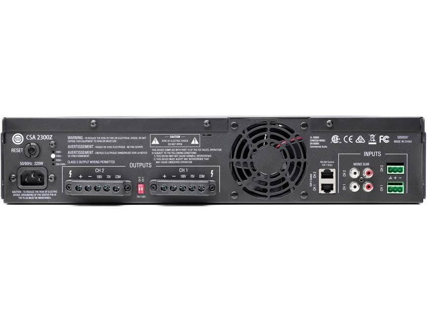 JBL CSA 2300Z Power amplifier - 300W x 2 at 70V at Crutchfield