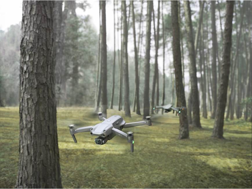 DJI Air 2S Aerial drone with gimbal-mounted 5.4K camera and remote
