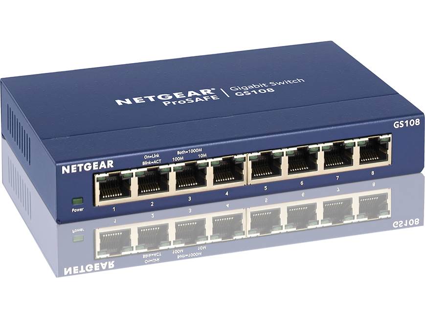 NETGEAR GS108 8-port Gigabit Ethernet switch at Crutchfield