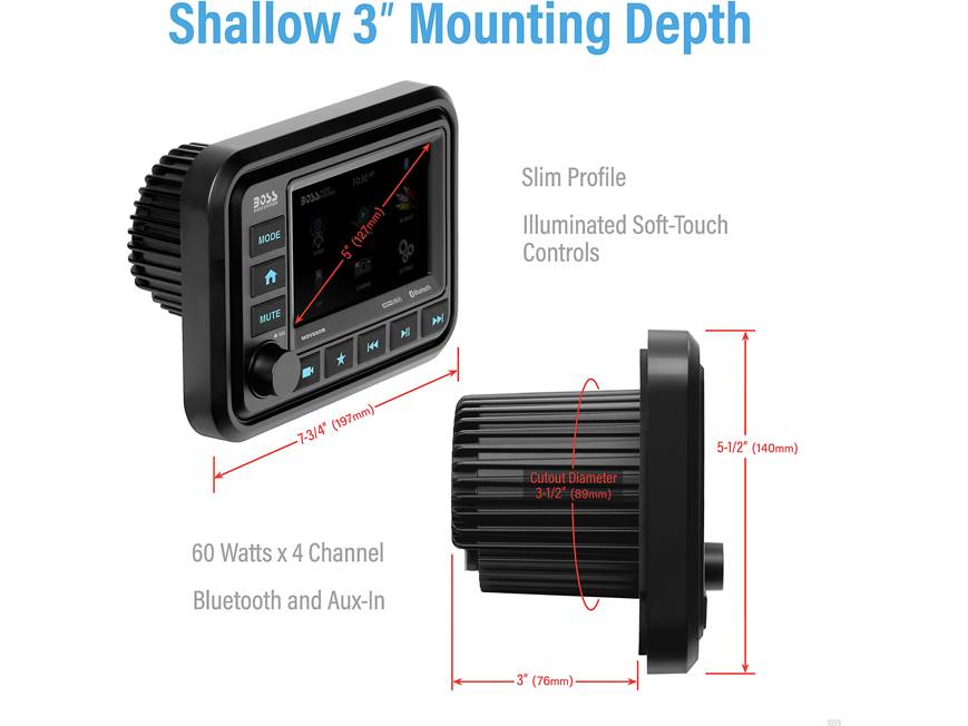 BOSS Audio MGV550B Marine digital media receiver with Bluetooth
