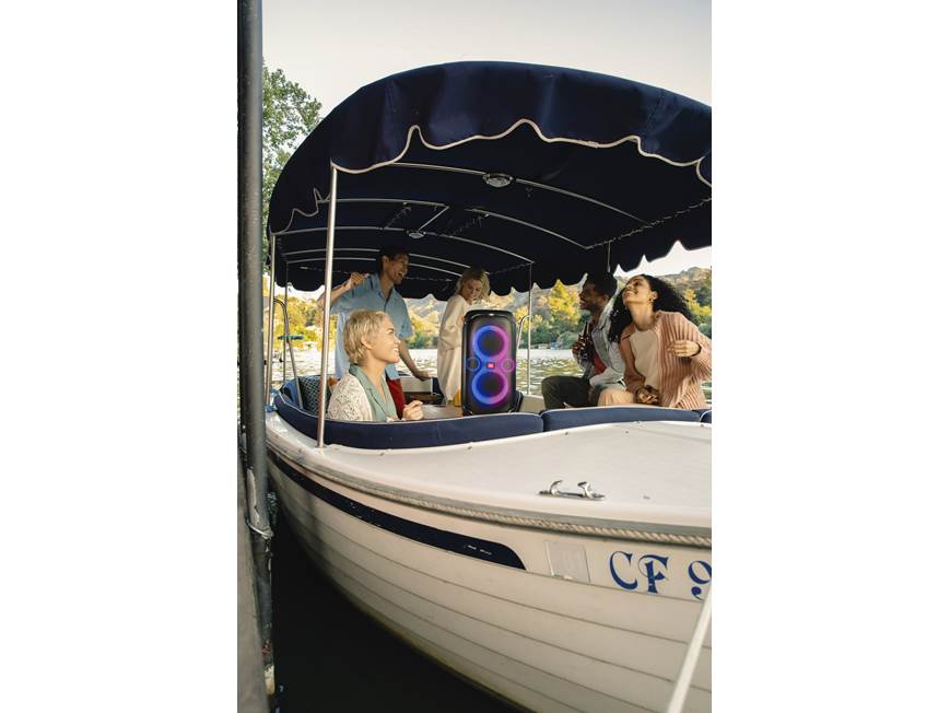 JBL PartyBox 110 Portable Bluetooth® speaker with light display at