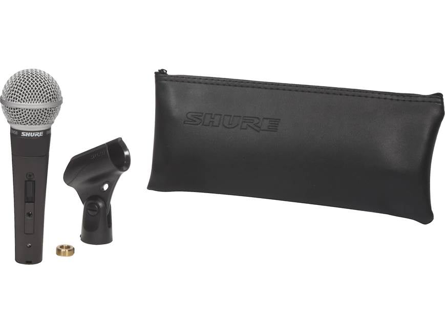 Shure SM58S Cardioid dynamic microphone with on/off switch at