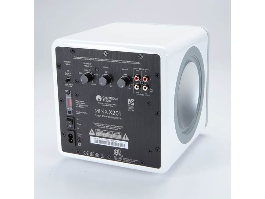 Cambridge Audio Minx X201 (White) Ultra-compact powered subwoofer
