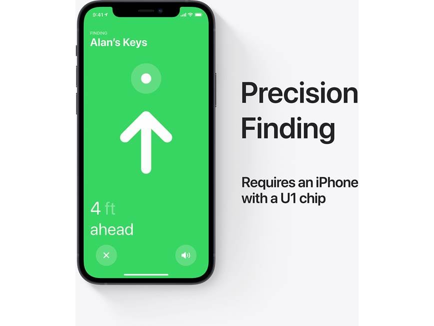 Apple AirTag® (4-pack) Four compact tracking devices with Ultra