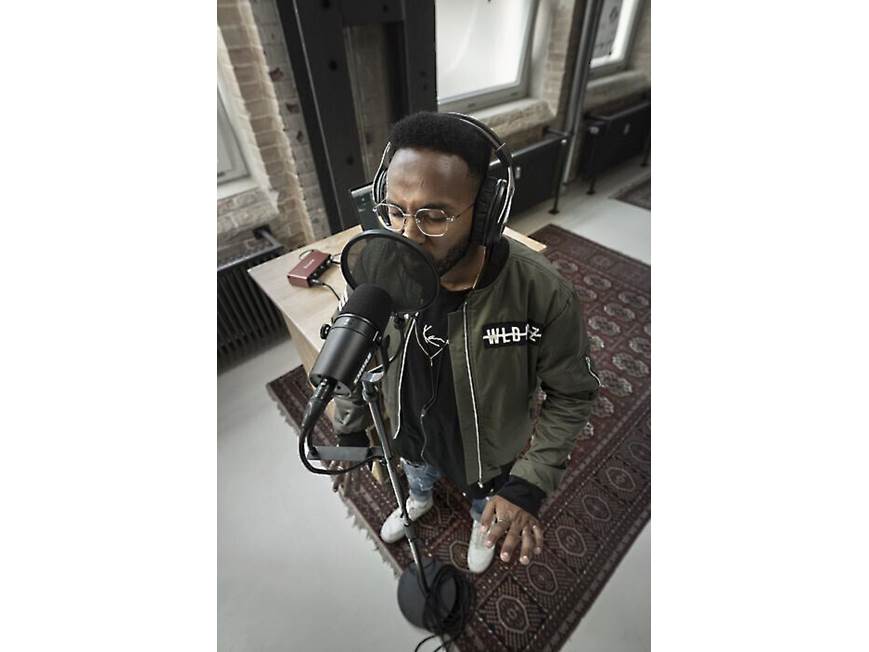 Shure MV7X Podcast microphone with XLR output at Crutchfield