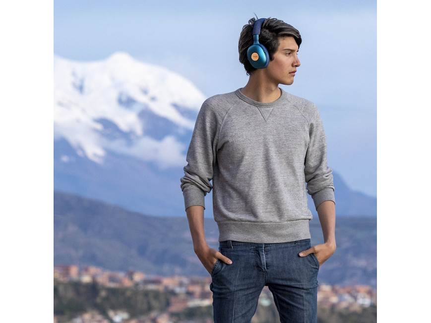 House of Marley Positive Vibration XL (Blue) Wireless Bluetooth over-ear  headphones (Blue) at Crutchfield