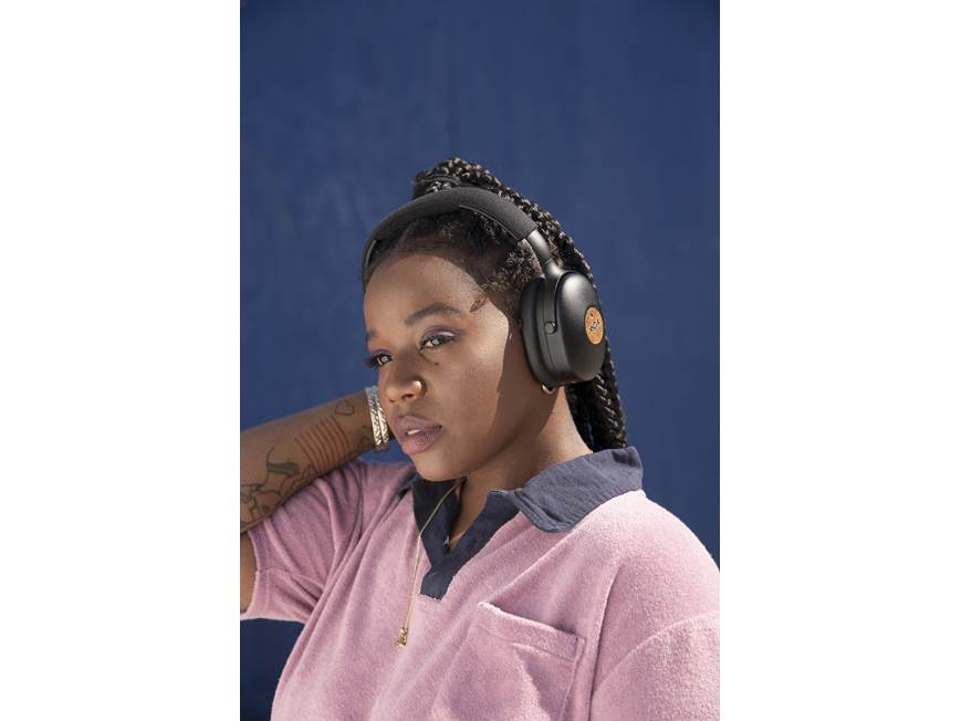 House of Marley Positive Vibration XL ANC (Black) Wireless Bluetooth®  over-ear headphones with active noise-canceling (Black) at Crutchfield