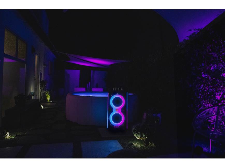 JBL PartyBox 710 Powered Bluetooth® speaker with light display at