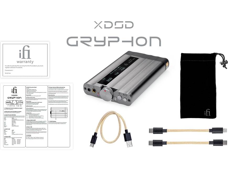 iFi xDSD Gryphon Portable DAC and headphone amplifier with iFi xDSD Gryphon Portable DAC and headphone amplifier with